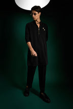 Disc Hand Embroidered Designer Kurta - Black