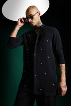 Timber Hand Embroidered Designer Kurta Set - Navy