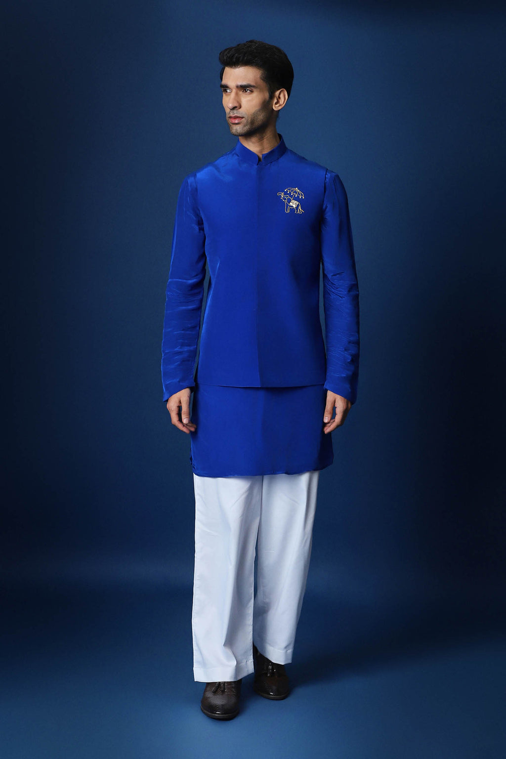 Gaj Bundi Kurta - Royal Blue