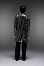 Loom - Hand Embroidered Designer Bundi With Kurta - Black