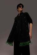 Emerald Fringe - Hand Embroidered Designer Kurta