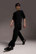 Emerald Fringe - Hand Embroidered Designer Kurta