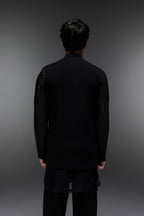 Golden Pearl (Gungru) - Hand Embroidered Designer  Bundi With Organza Kurta - Black