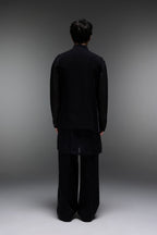 Azure(Ghungru) - Hand Embroidered Designer Bundi With Organza Kurta - Black