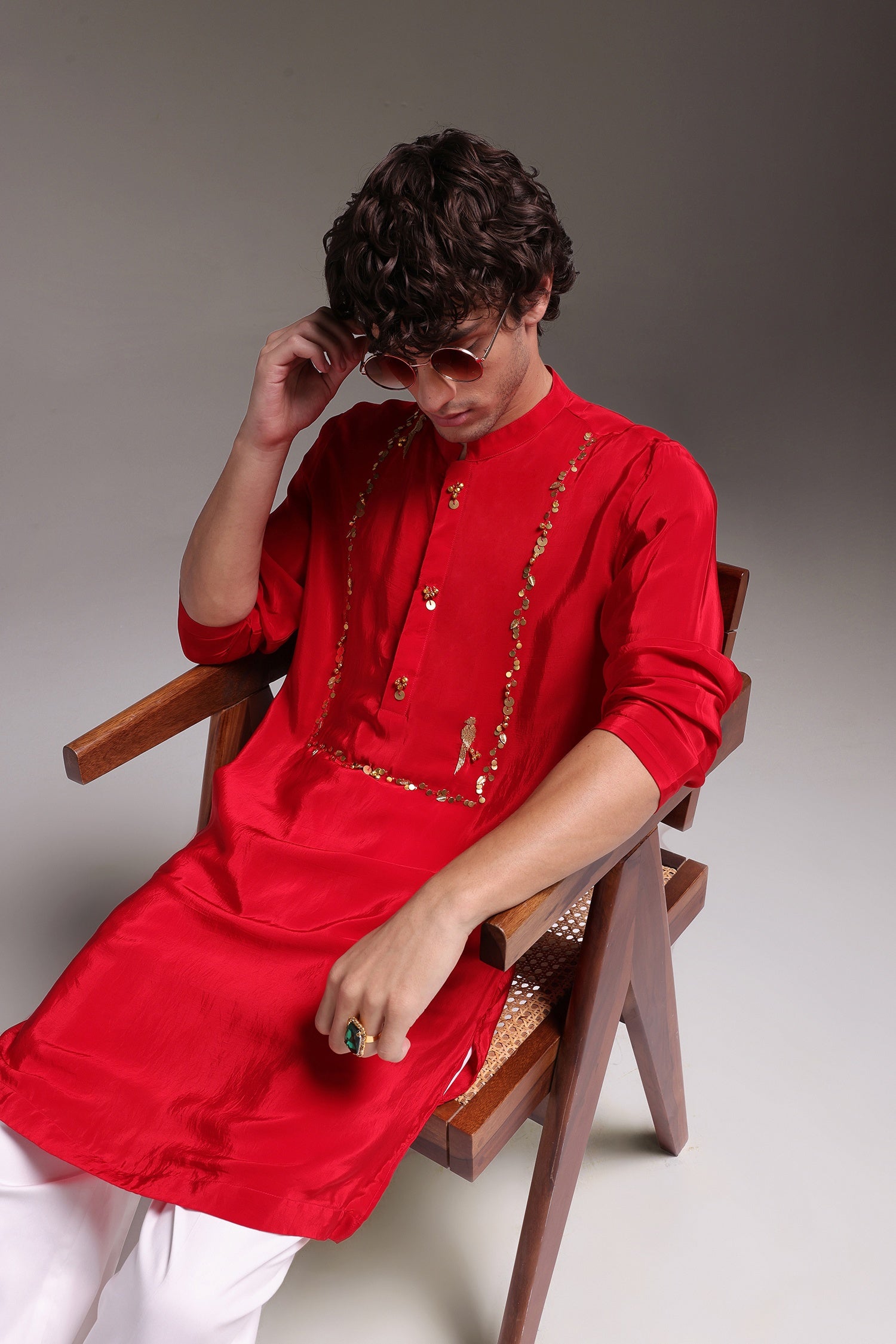 Preen(Parrot) - Hand Embroidered Designer Kurta