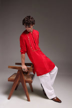 Preen(Parrot) - Hand Embroidered Designer Kurta