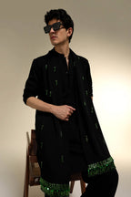 Emerald Fringe - Hand Embroidered Designer Shawl
