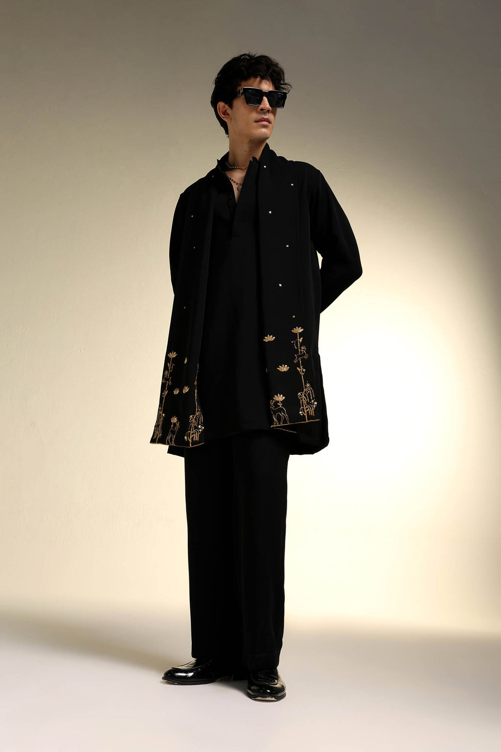 Roe - Hand Embroidered Designer Shawl