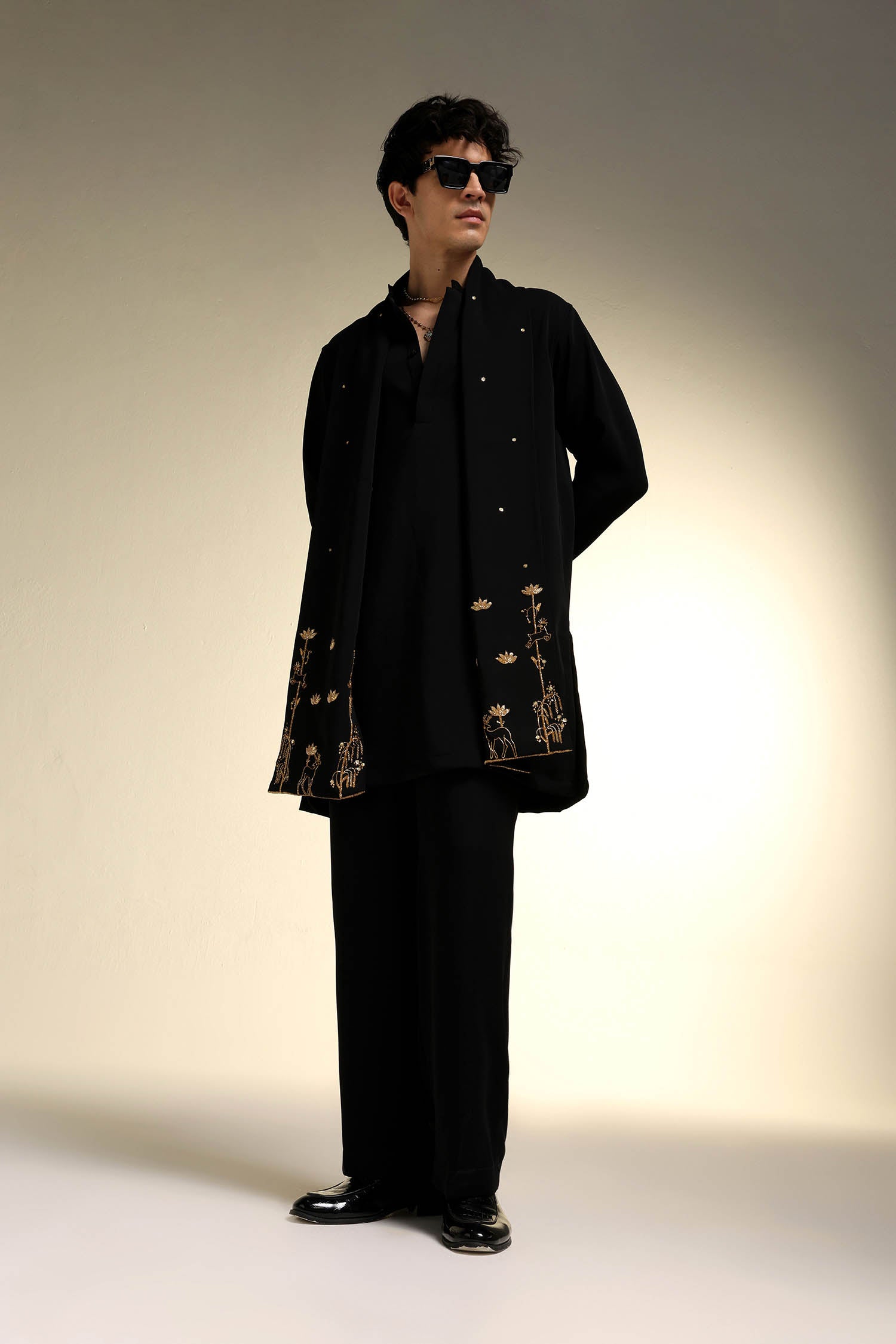Roe - Hand Embroidered Designer Shawl