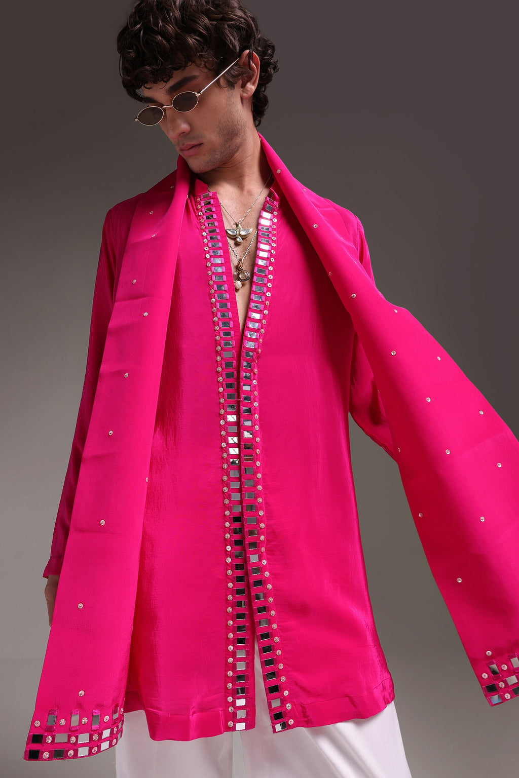 Radiate(Mirror Work) - Hand Embroidered Designer Kurta