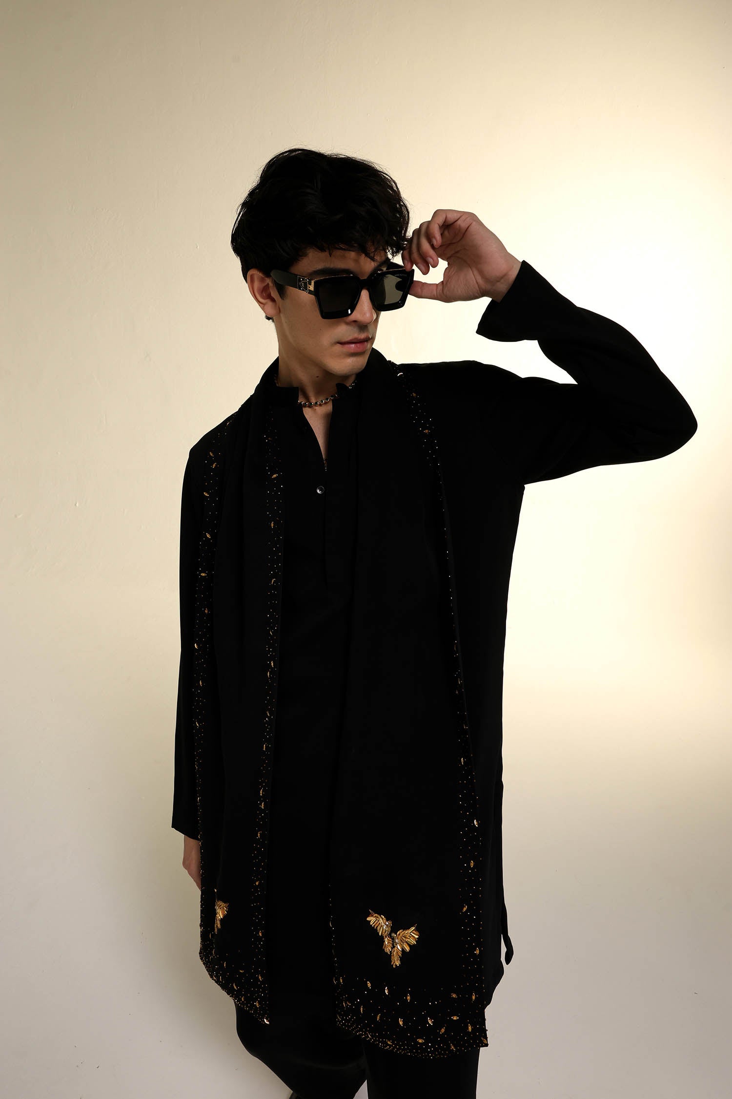 Perch - Hand Embroidered Designer Shawl