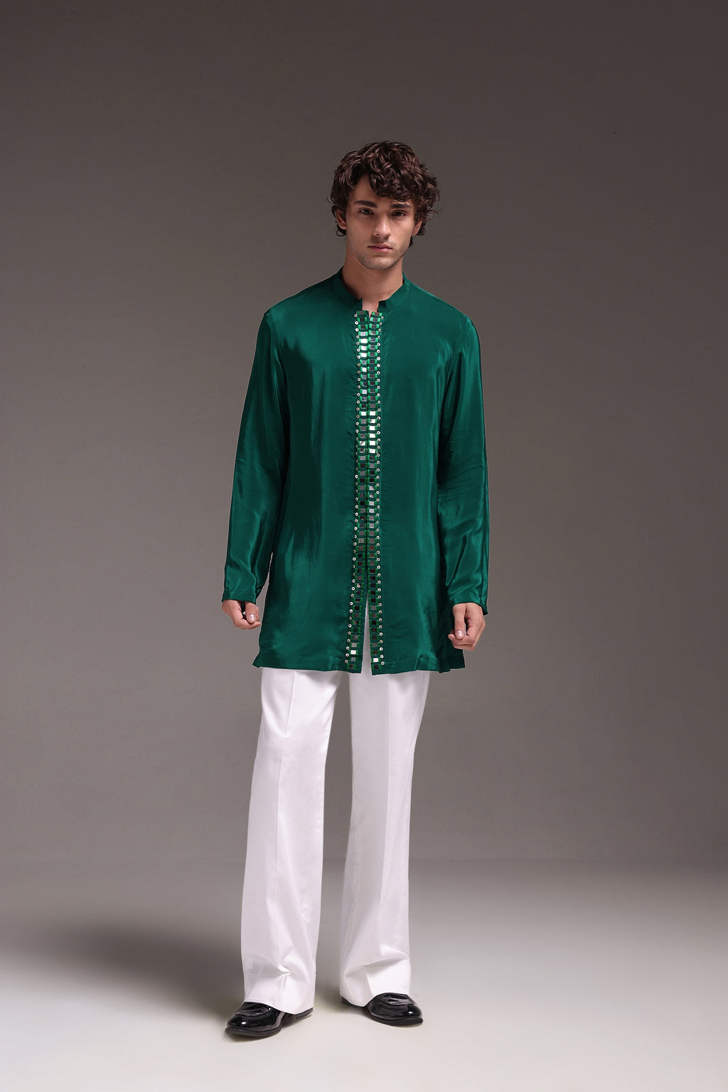 Radiate (Mirror Work) - Hand Embroidered Designer Kurta