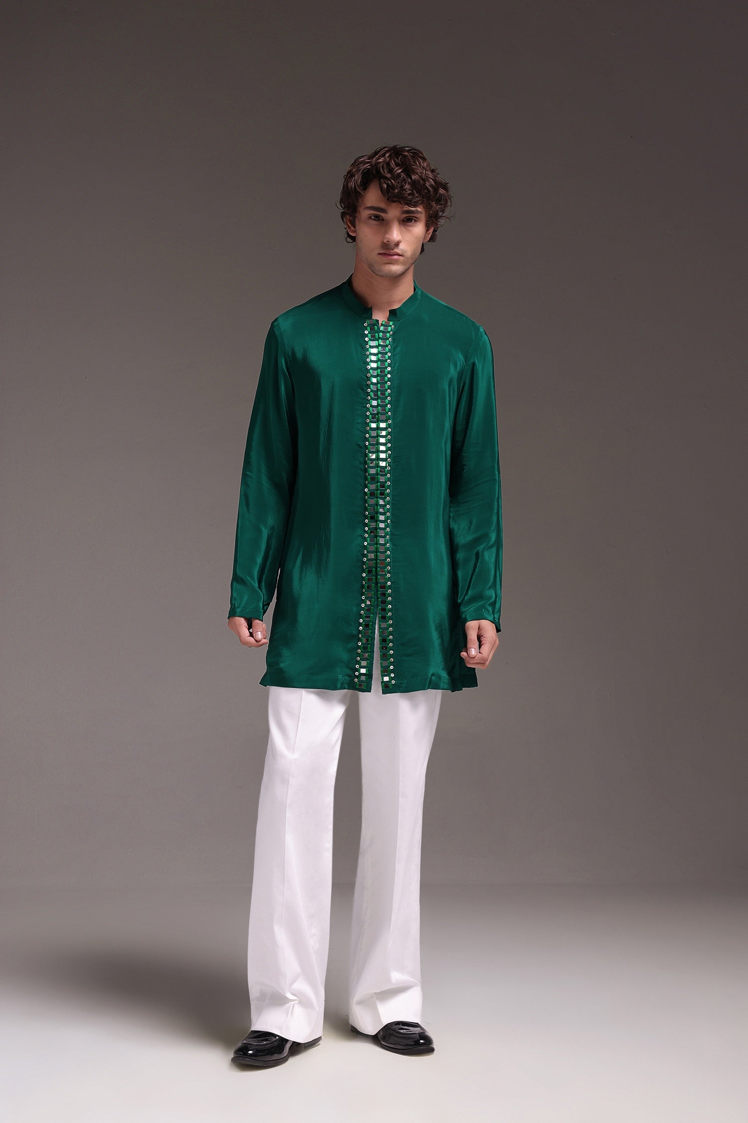 Radiate (Mirror Work) - Hand Embroidered Designer Kurta