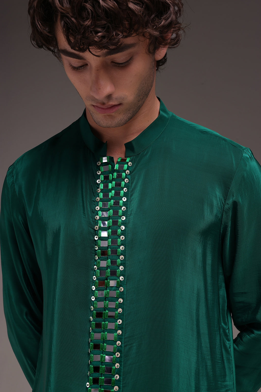 Radiate (Mirror Work) - Hand Embroidered Designer Kurta