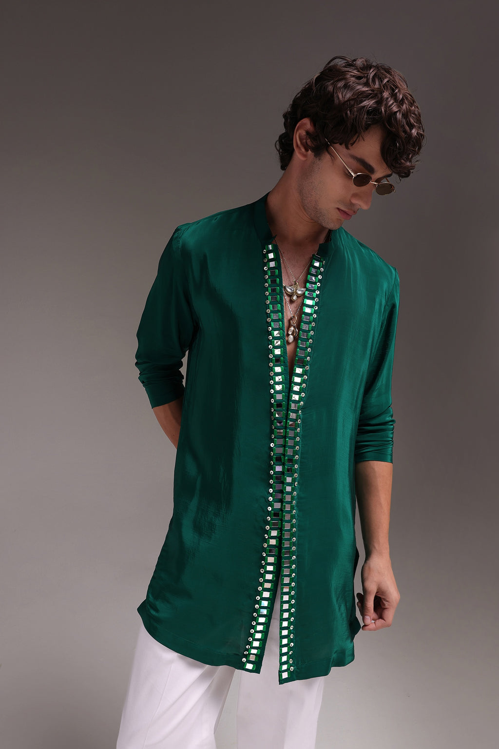 Radiate (Mirror Work) - Hand Embroidered Designer Kurta