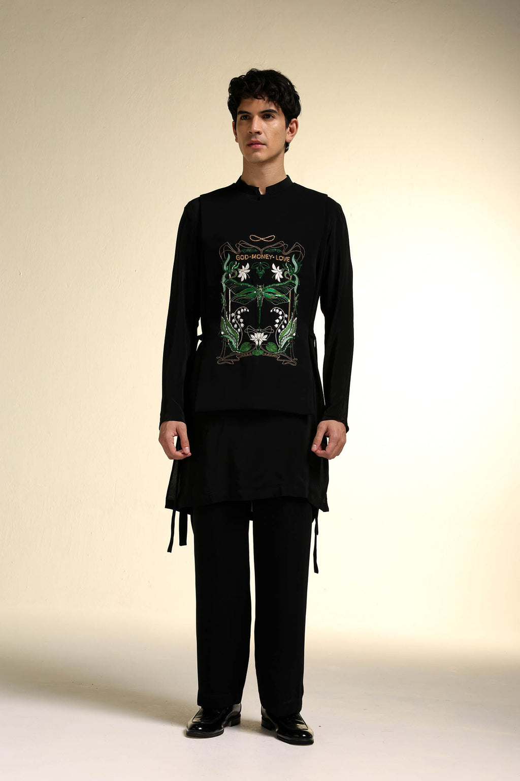 God.Money.Love - Hand Embroidered Designer Bib
