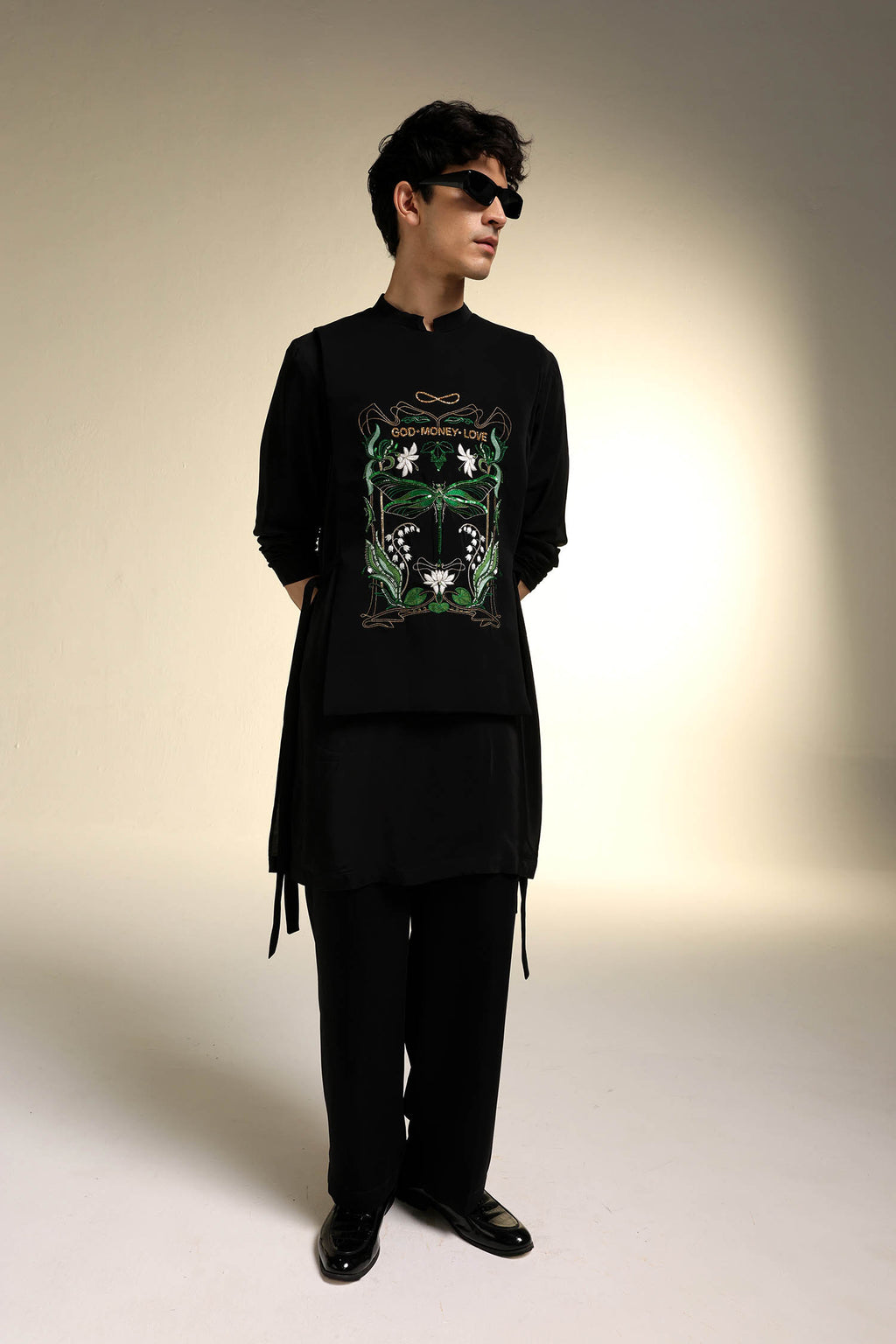 God.Money.Love - Hand Embroidered Designer Bib
