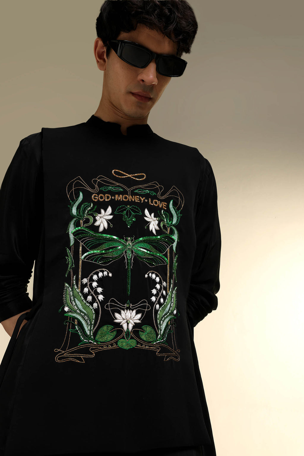 God.Money.Love - Hand Embroidered Designer Bib