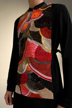 Obsidian - Hand Embroidered Designer Bib