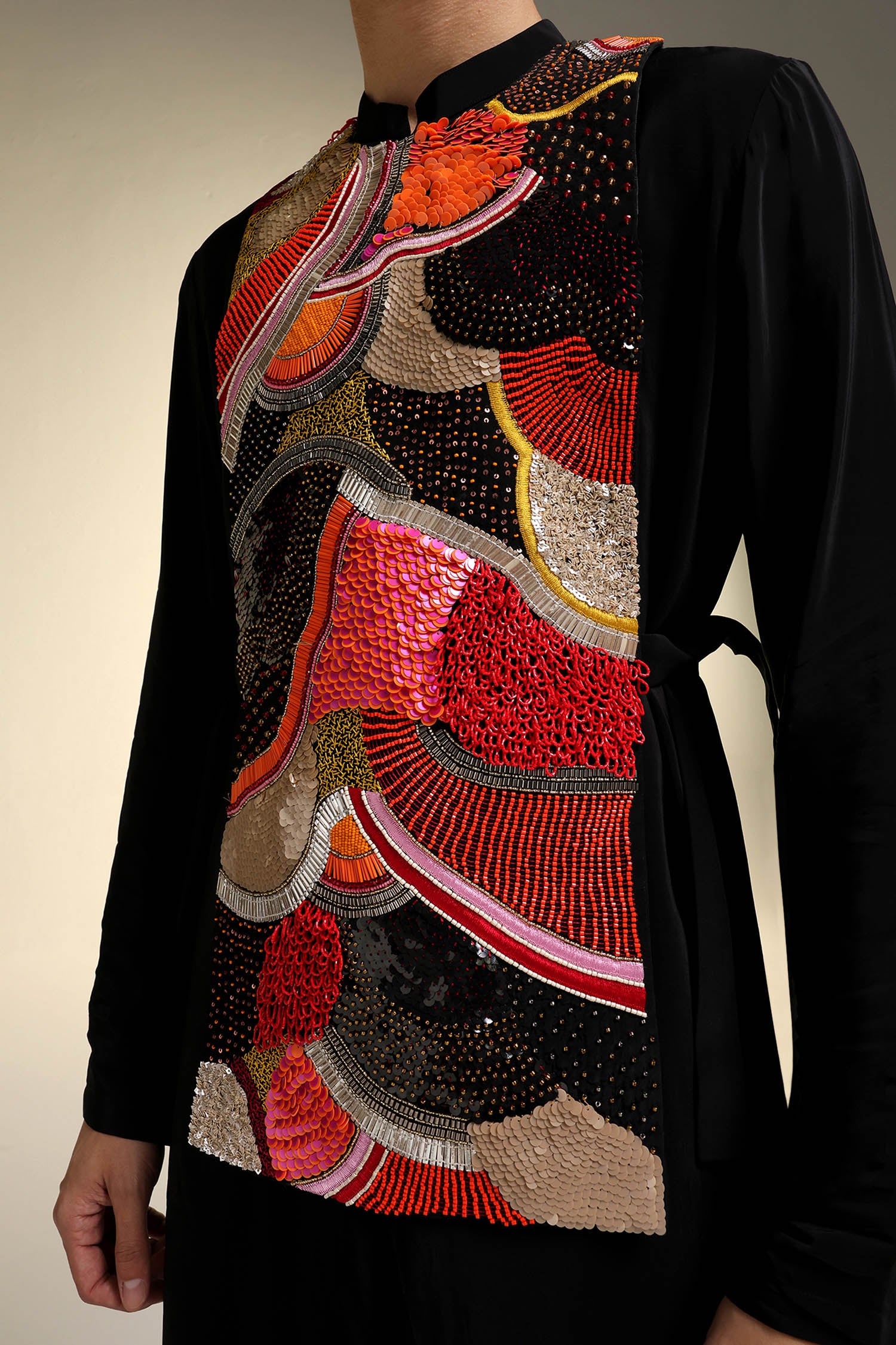 Obsidian - Hand Embroidered Designer Bib