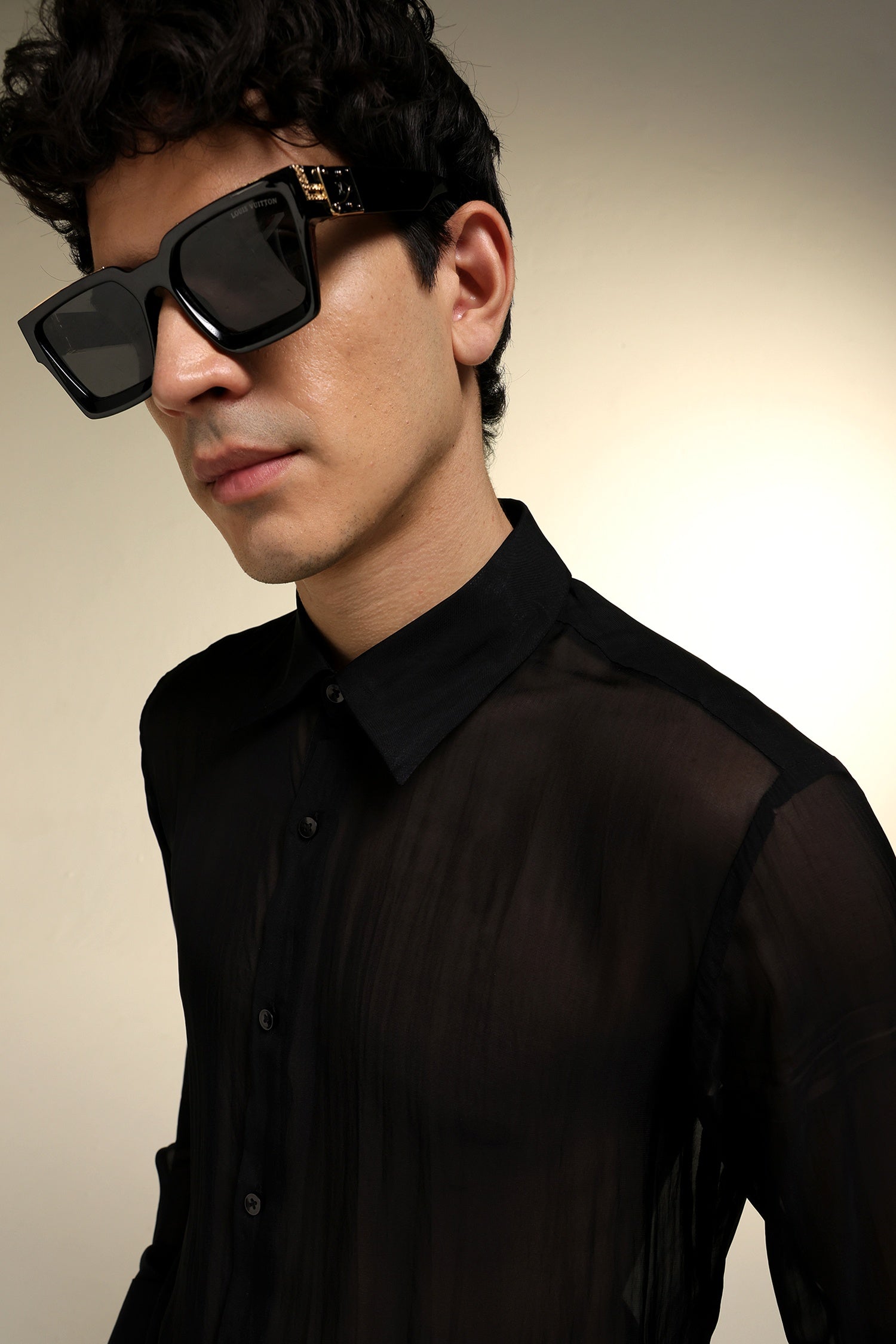 Organza Designer Shirt - Black