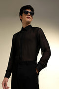 Organza Designer Shirt - Black