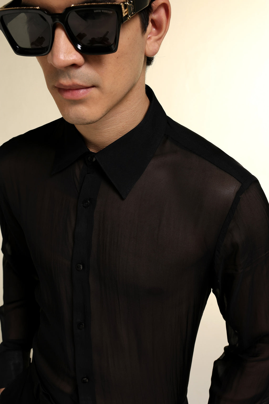 Organza Designer Shirt - Black