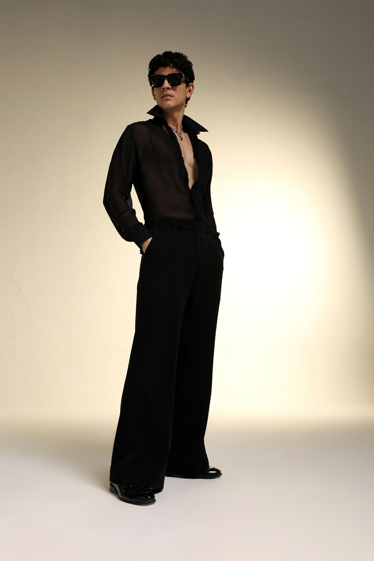 Organza Designer Shirt - Black