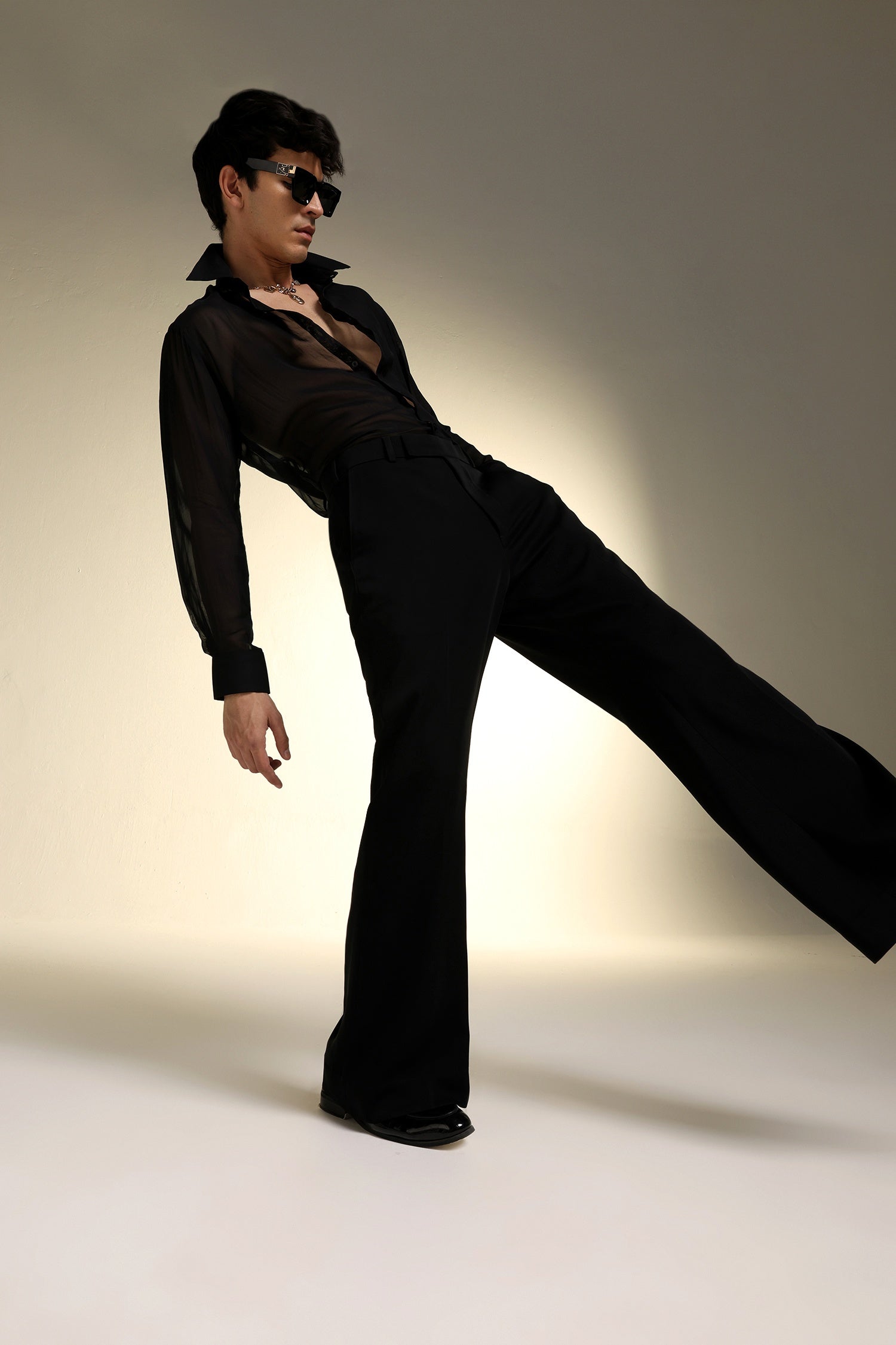 Organza Designer Shirt - Black