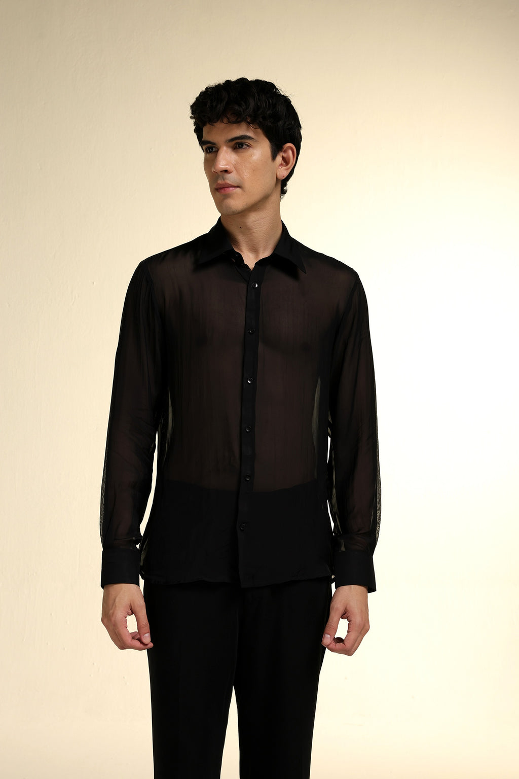 Organza Designer Shirt - Black