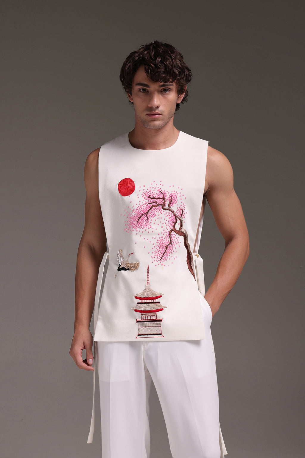 Sakura(Japanese) - Hand Embroidered Designer Bib
