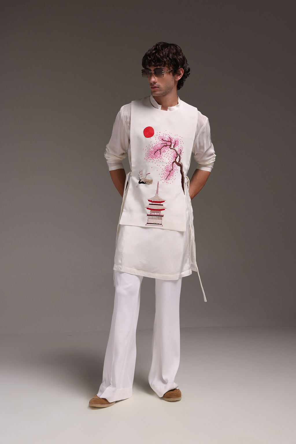 Sakura(Japanese) - Hand Embroidered Designer Bib
