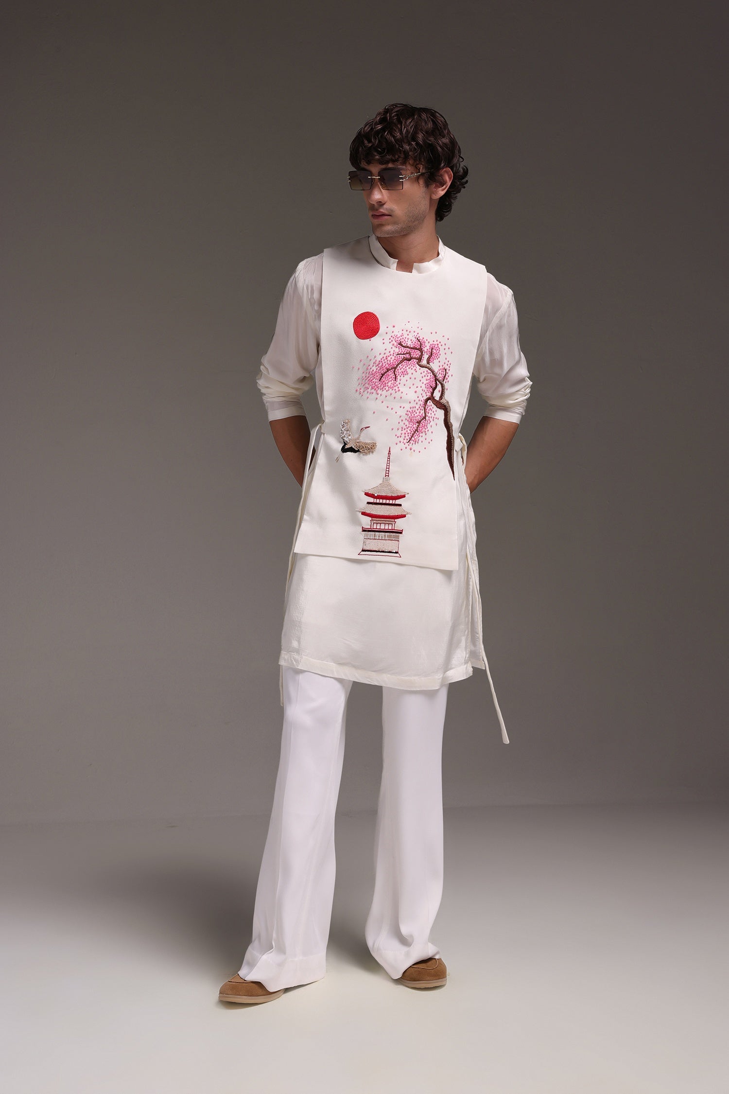 Sakura(Japanese) - Hand Embroidered Designer Bib