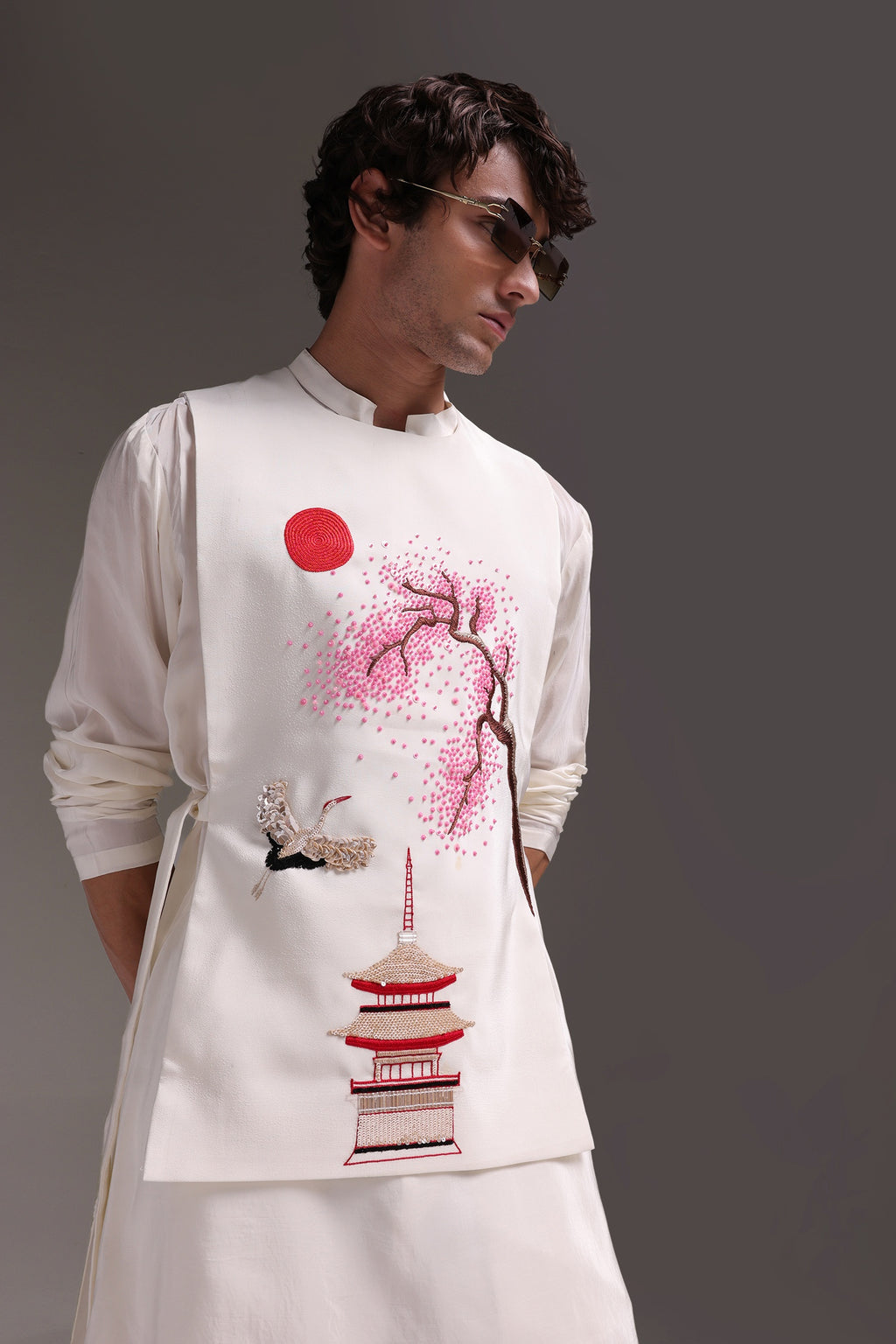 Sakura(Japanese) - Hand Embroidered Designer Bib