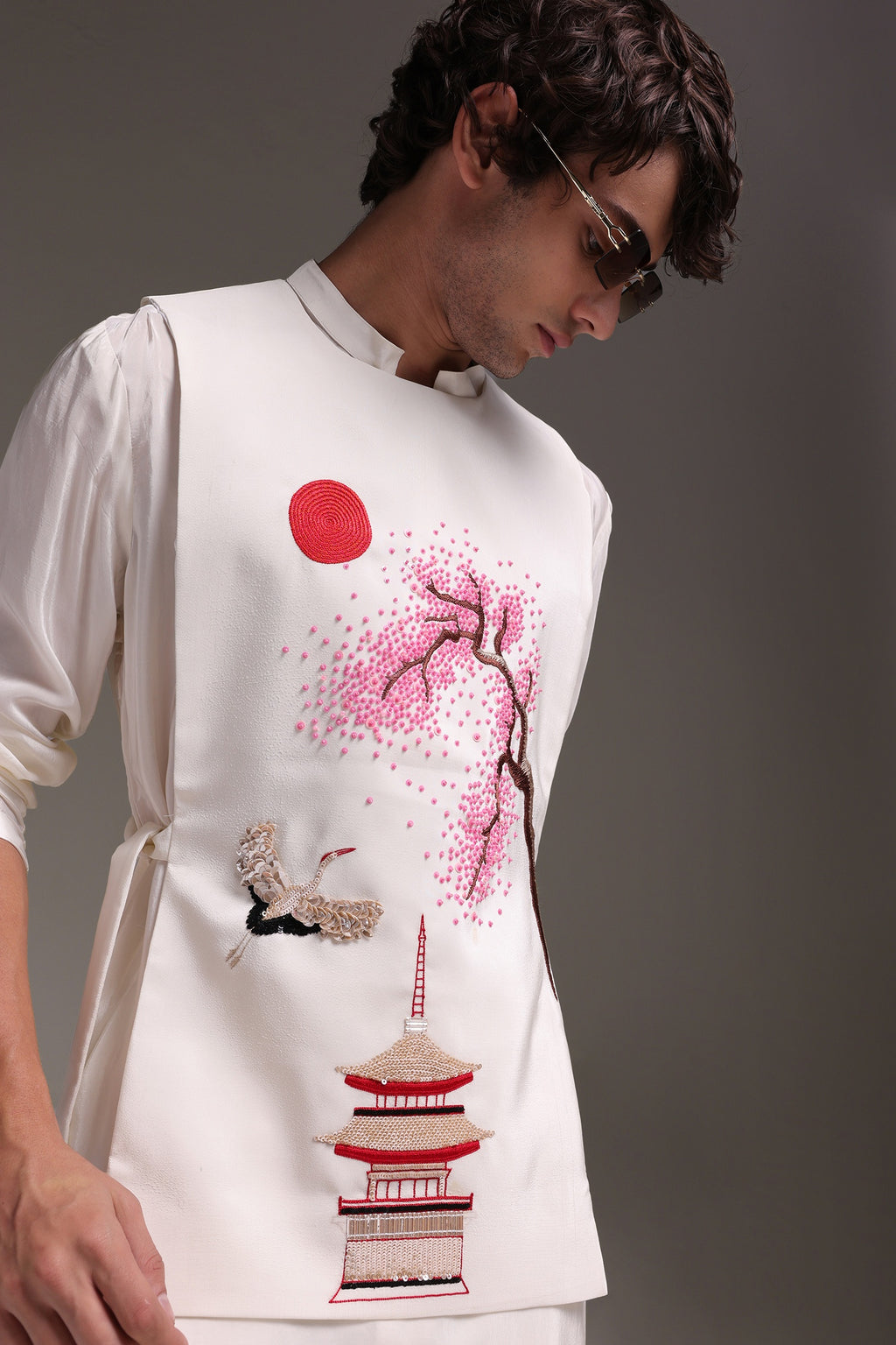 Sakura(Japanese) - Hand Embroidered Designer Bib