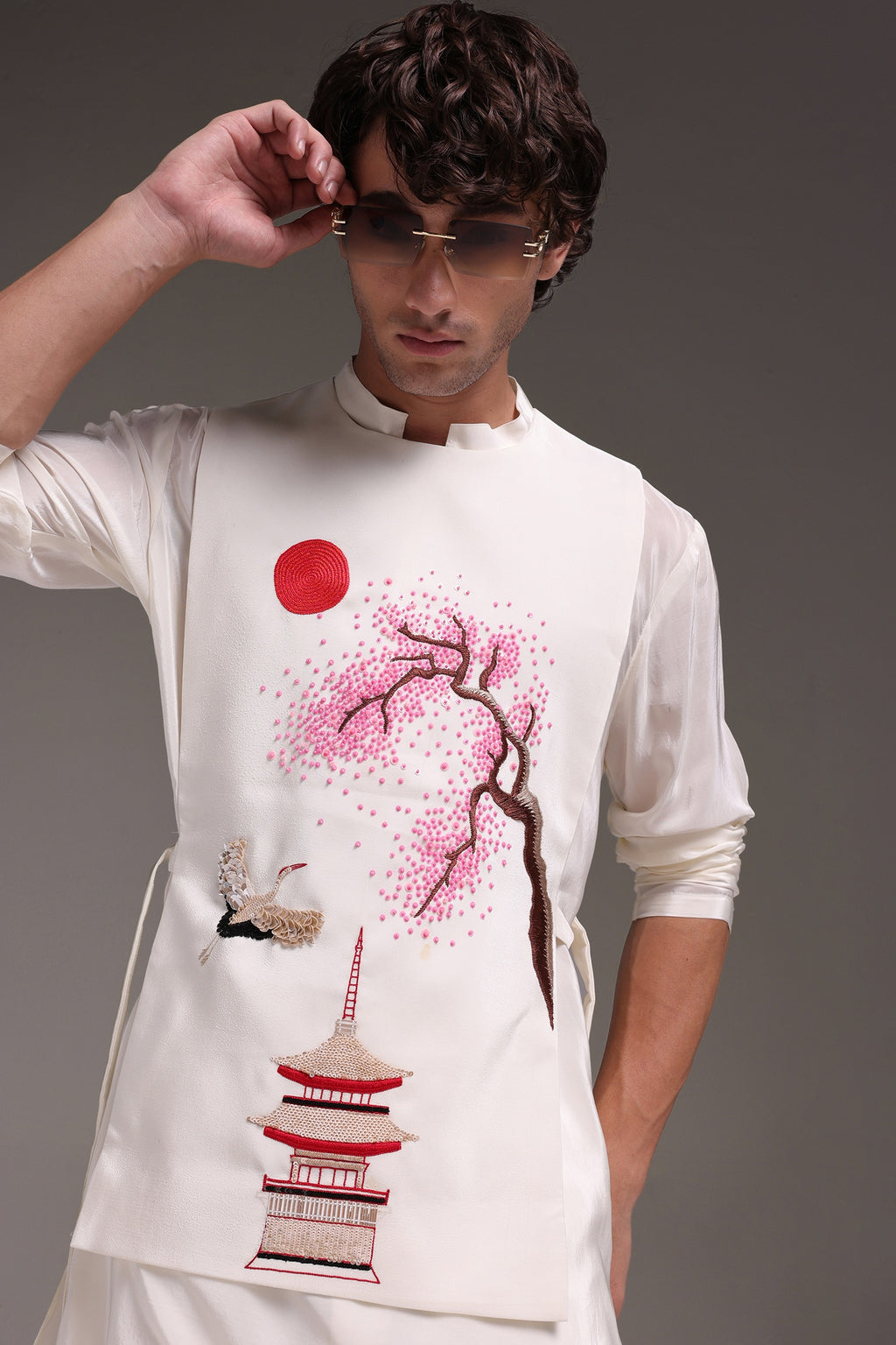 Sakura(Japanese) - Hand Embroidered Designer Bib