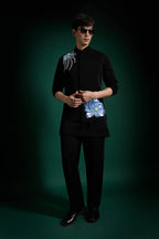 Aquatic Bloom - Hand Embroidered Designer Bundi