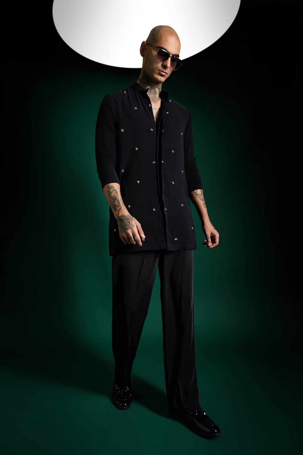 Timber Hand Embroidered Designer Kurta Set - Navy