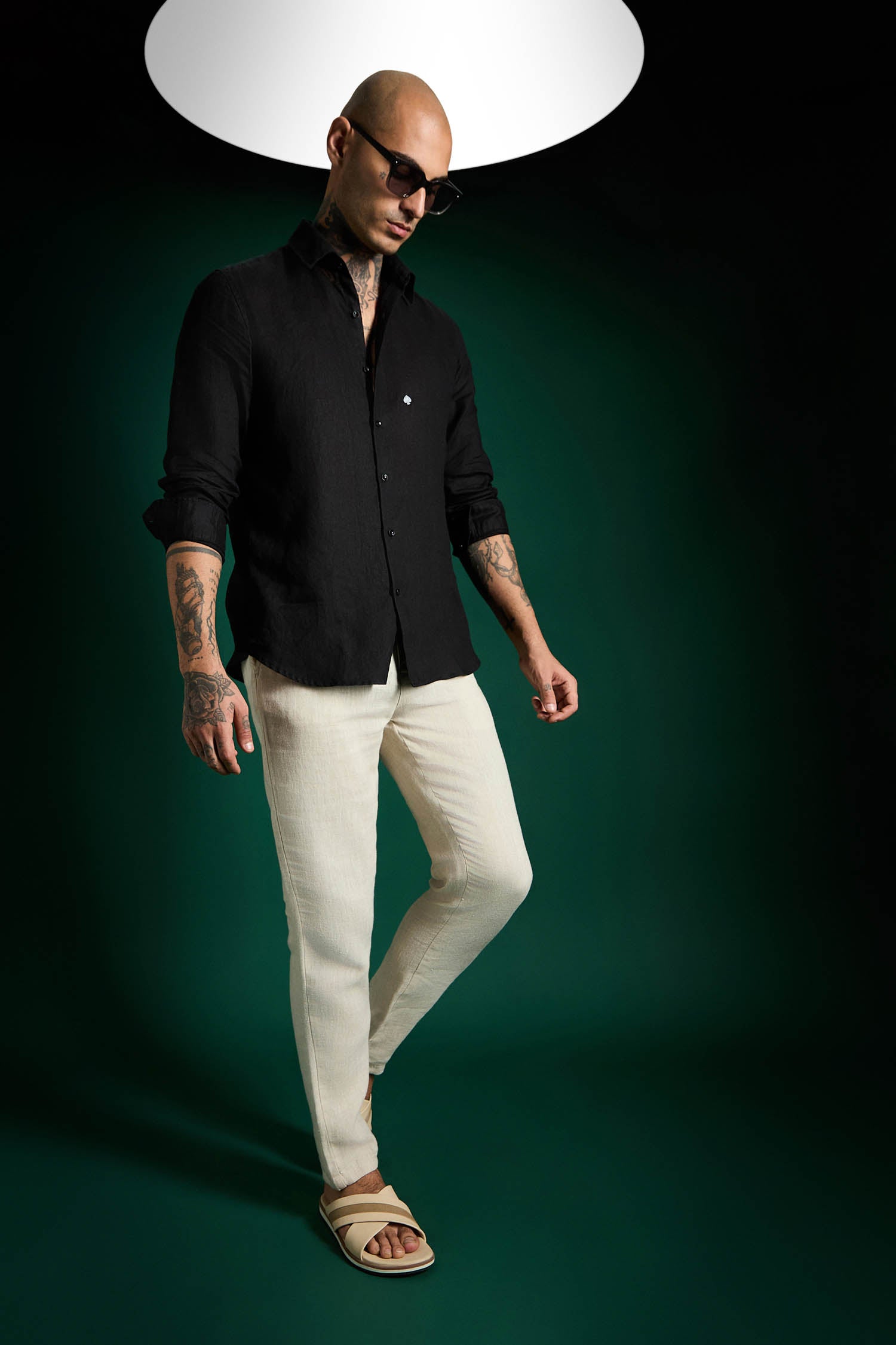 Spade Irish Linen Shirt - Black