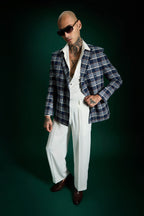 The Board Room Blazer Plaid Checks - Navy