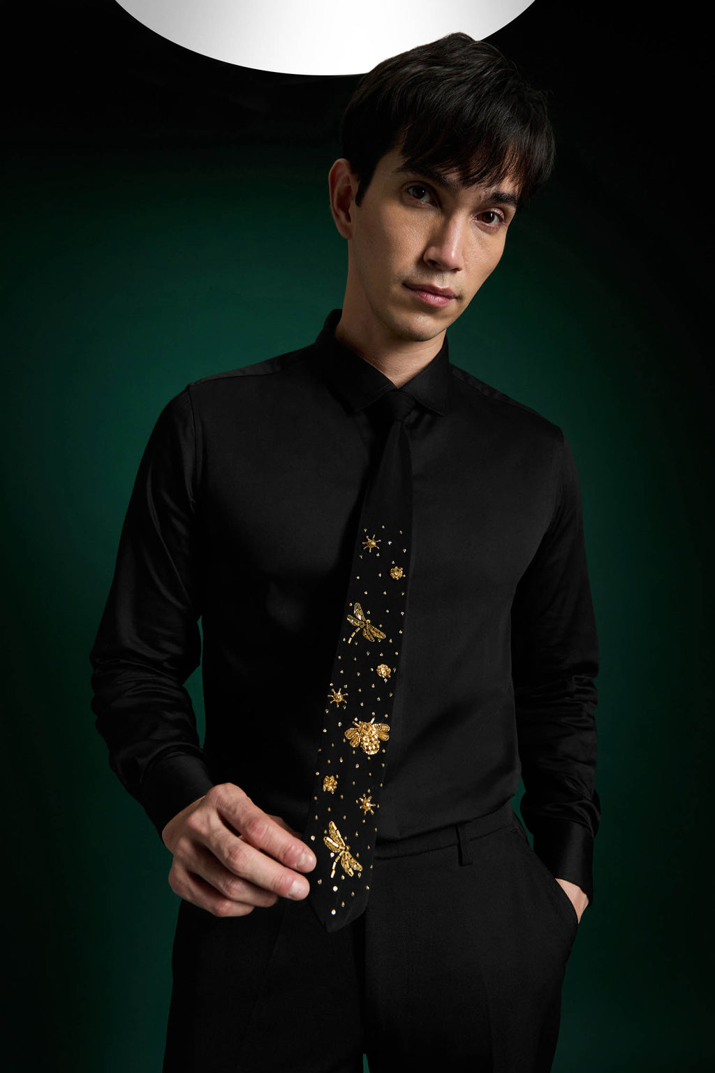 Worker Bees- Hand Embroidered Designer Tie