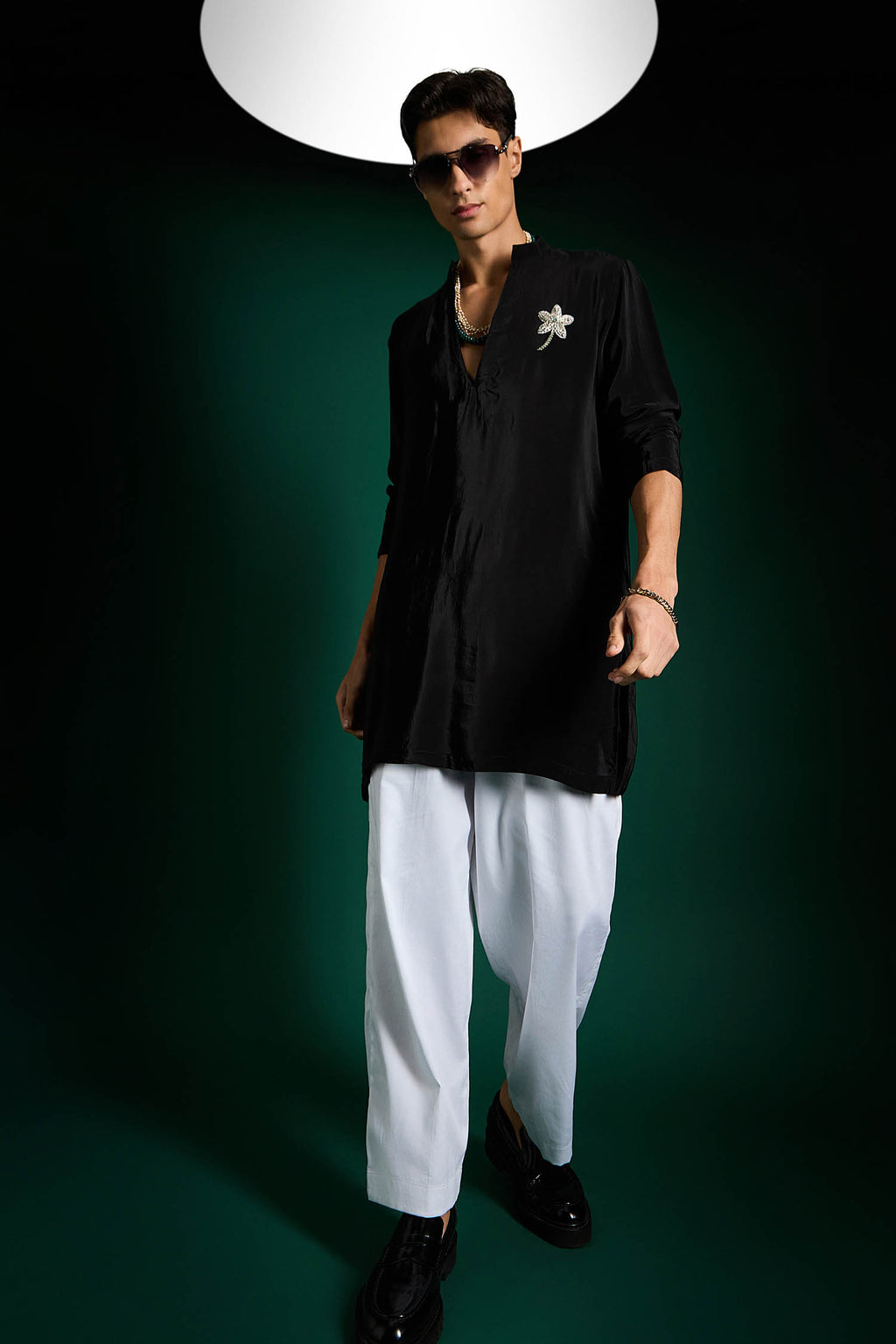 Lamina Hand Embroidered Designer Kurta - Black