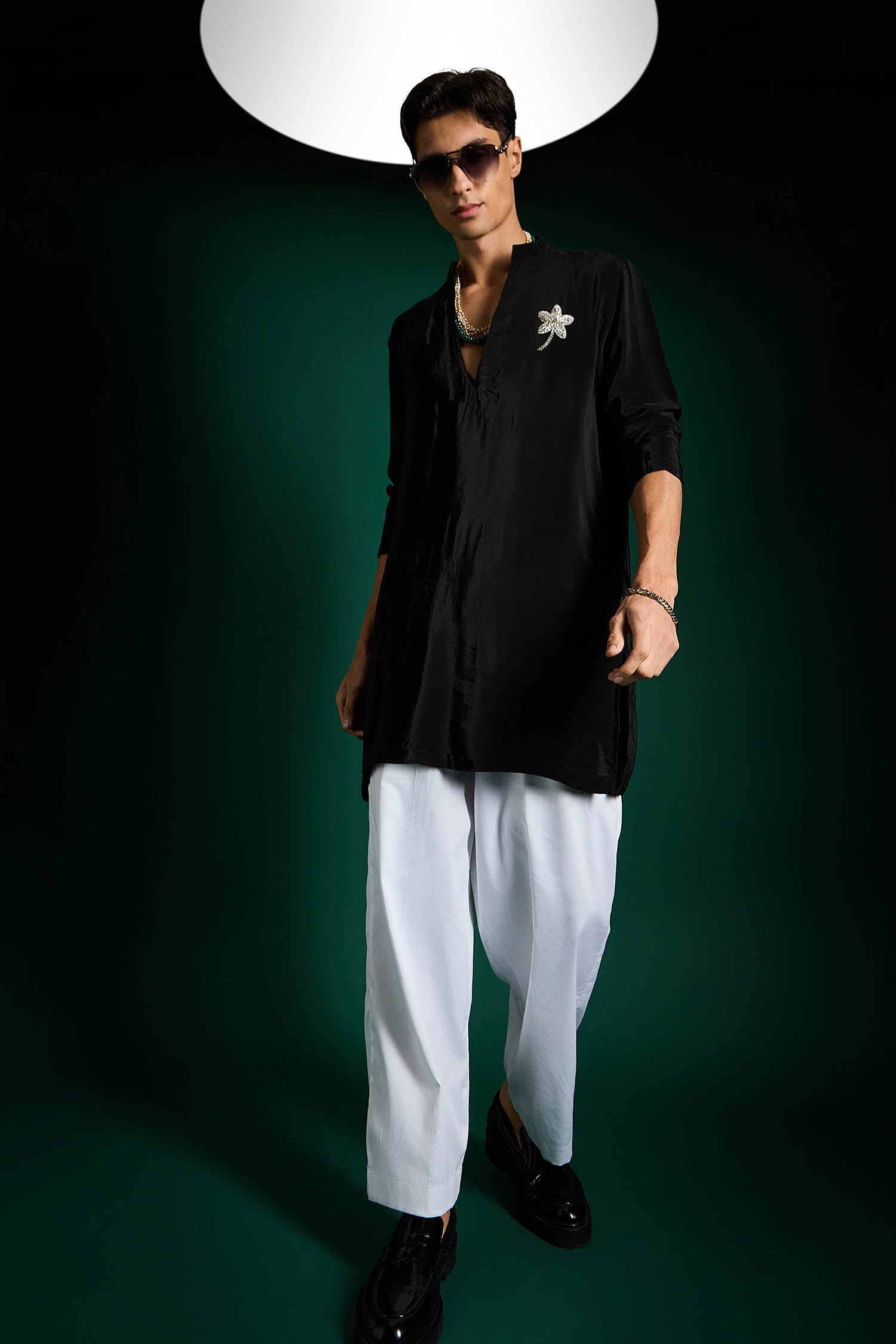 Lamina Hand Embroidered Designer Kurta - Black