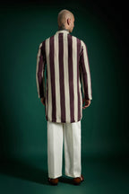 Crest Hand Embroidered Designer Kurta - Wine