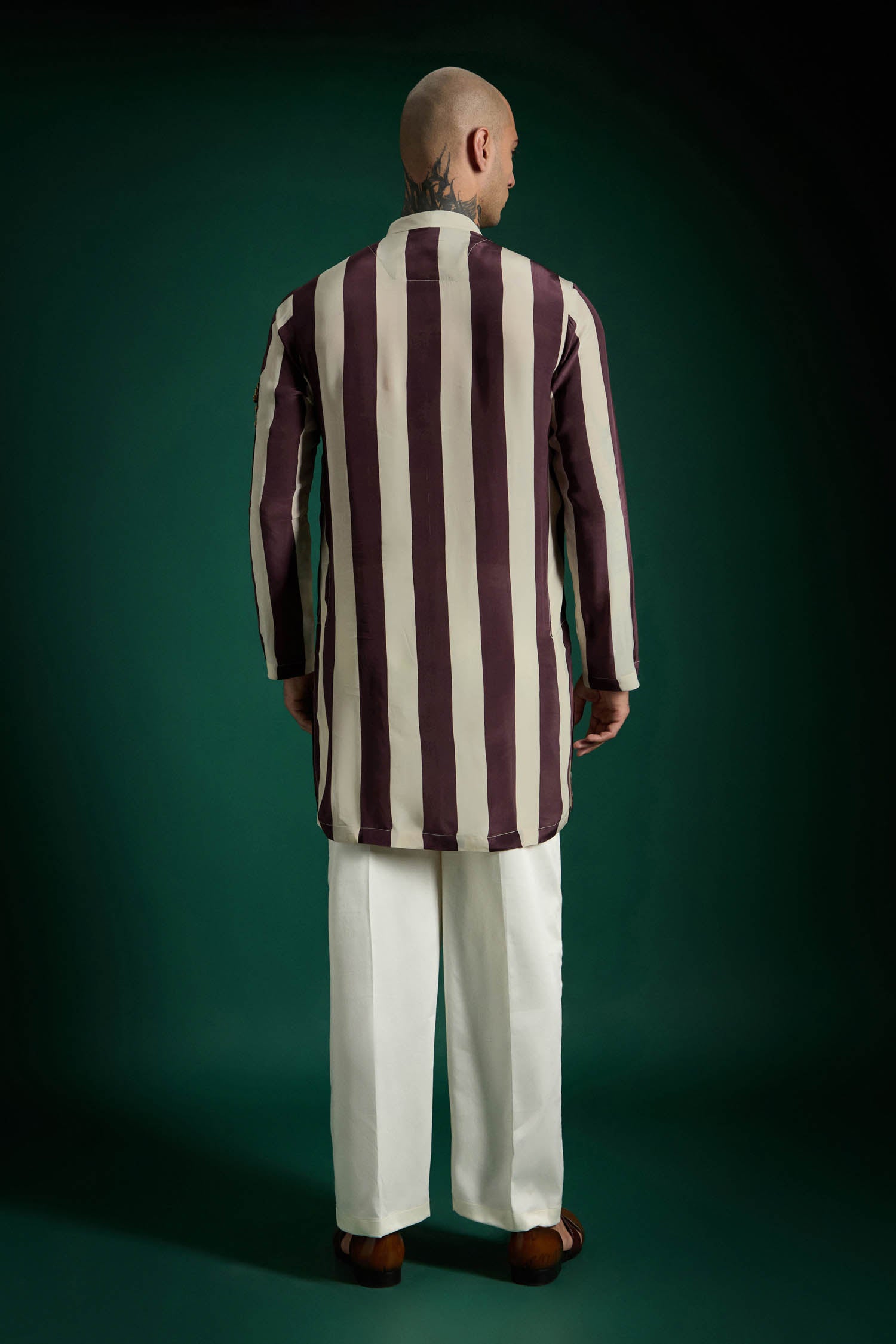 Crest Hand Embroidered Designer Kurta - Wine