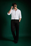 Forms- Hand Embroidered Designer Shirt - White