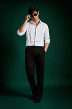 Forms- Hand Embroidered Designer Shirt - White