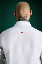 Heart Irish Linen Shirt - White