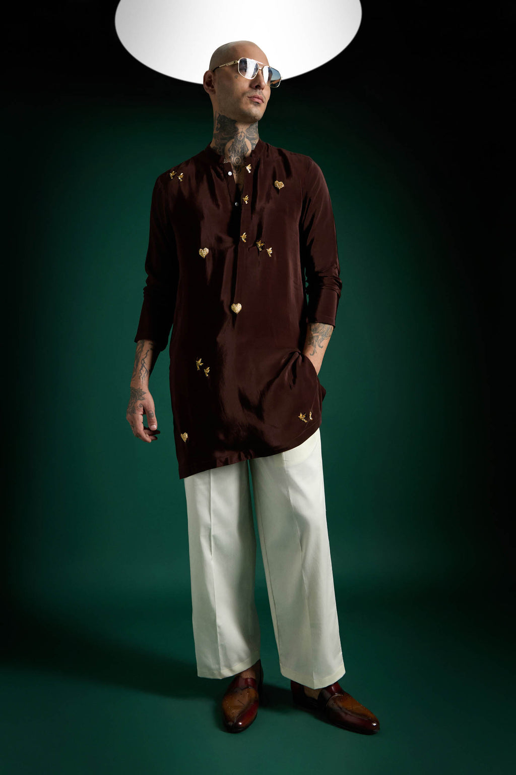 Soul Hand Embroidered Designer Kurta - Brown