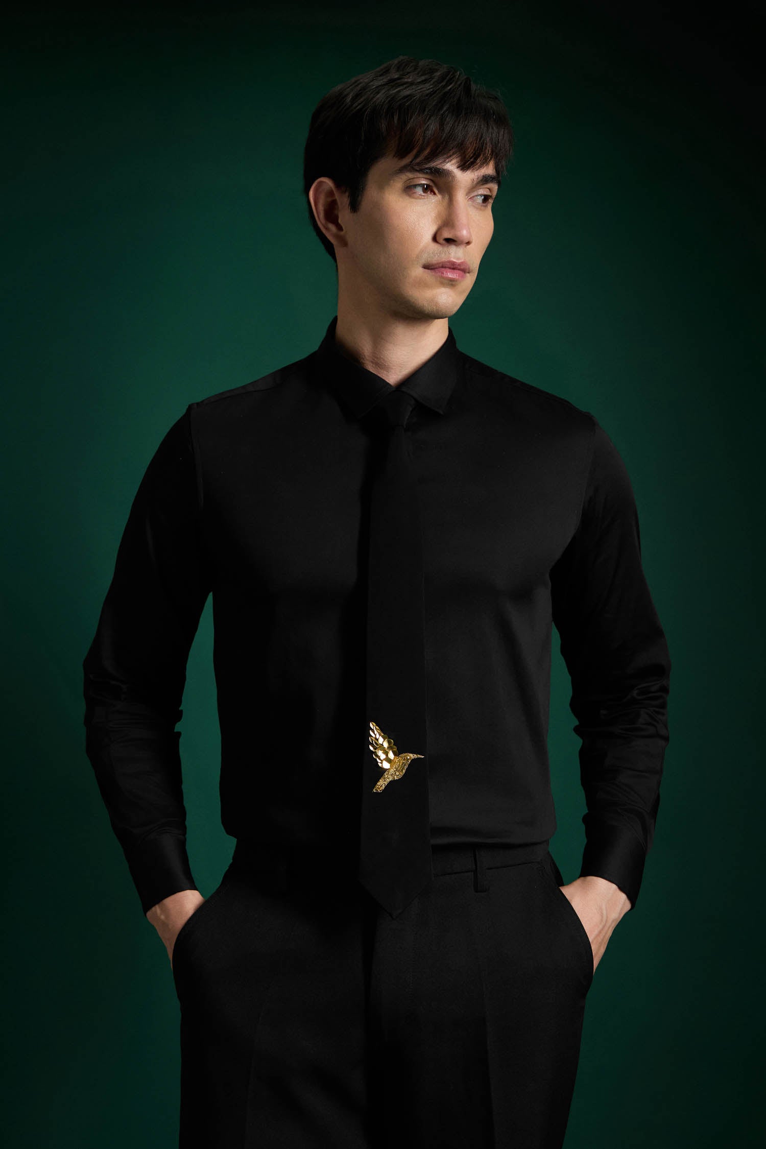 Birdie- Hand Embroidered Designer Tie